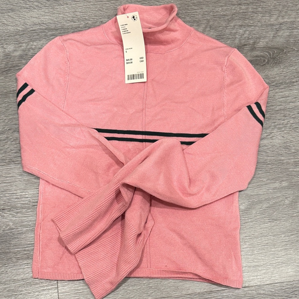 Urban Outfitters Pink Sweater with Black Stripes